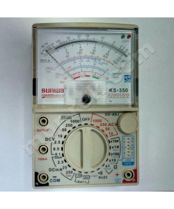 Мультиметр аналоговий SUNWA KS-350 (1000В, DC10A, 20МОм, hFE, тест батарей, Logic test, звукова продзвонювання)