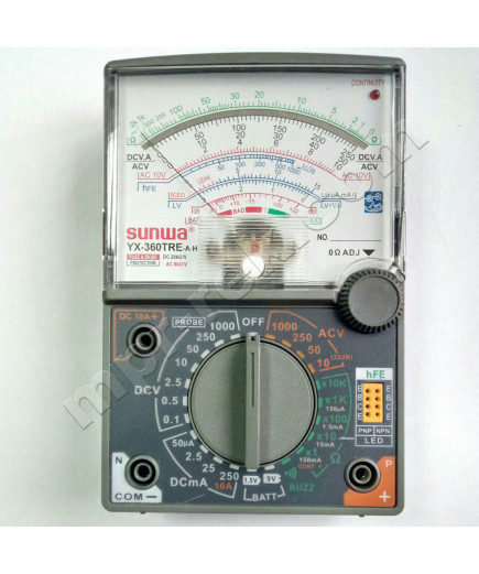 Мультиметр аналоговий SUNWA YX-360TRE-A-H (1000В, DC10A, 20МОм, hFE, тест батарей, звукова продзвонювання)