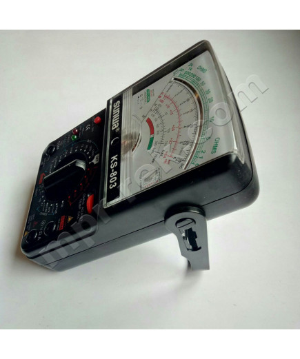 Мультиметр аналоговий SUNWA KS-803 (1000В, DC10A, 20МОм, hFE, тест батарей, звукова продзвонювання)