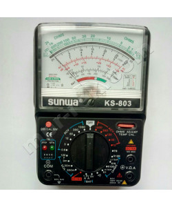 Мультиметр аналоговий SUNWA KS-803 (1000В, DC10A, 20МОм, hFE, тест батарей, звукова продзвонювання)