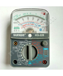 Мультиметр аналоговий SUNWA KS-228 (1000В, DC5A, 2МОм, hFE, продзвонювання,тест батарей)