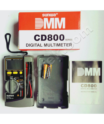 Мультиметр цифровий SUNWA CD800 (600В, 320мА, 32МОм, звукова продзвонювання)