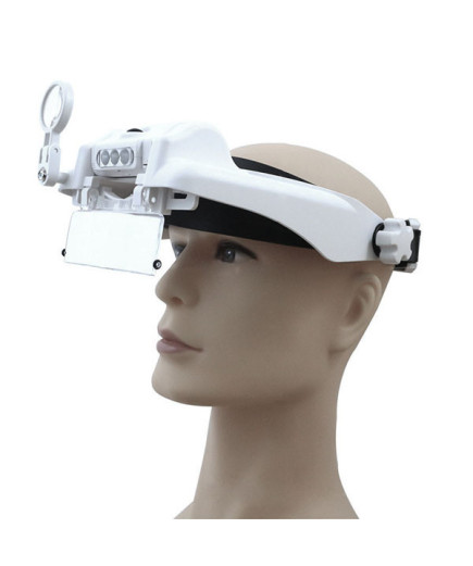 Бінокулярна налобні лупа Magnifier 81000G (1.5 Х/2X/2.5 X/3X/3,5 Х/8X) з регульованою підсвічуванням