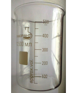 Стакан мерный Н-1-500 ТС (низкий с носиком) со шкалой V-500 мл