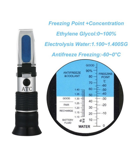 Рефрактометр для автомобіля RHA-415 ATC(HT415ATC) (0...100% Water, 1,10...1,40 d20/20, 0...-60°C) "HT415ATC"