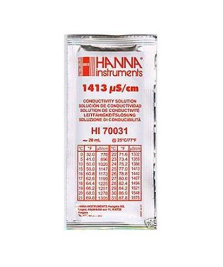 Калібрувальний розчин HI70031 1413 μs/cm (мкСм) для кондуктометров HANNA 20мл,Німеччина