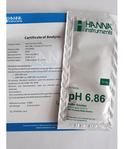 Калибровочный раствор HI70006 6,86 pH HANNA