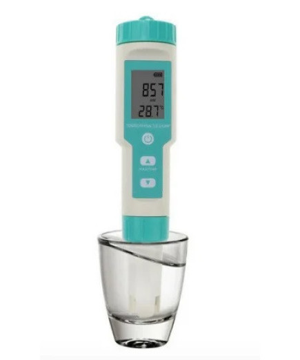 Комбінований pH/TDS/EC/ORP/SALINITY/S. G./Temp - метр EZ COM-600 з термометром, змінним електродом, АТС