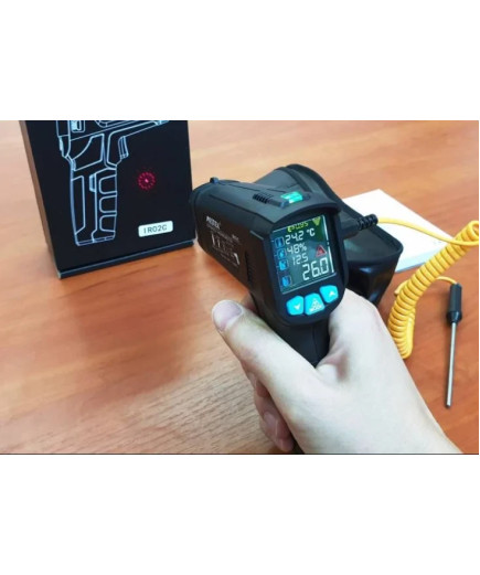 Пірометр MESTEK IR02C (від -50 º c до 800ºC; 0-100%RH; від -10 C до 60 C) 1080 °C) D:S: 12:1; EMS: 0.10-1.00