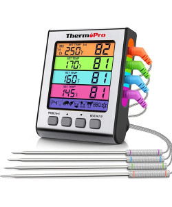 Термометр чотирьохканальний для м'яса Thermopro TP17H (-10C до +300C) з таймером та магнітом