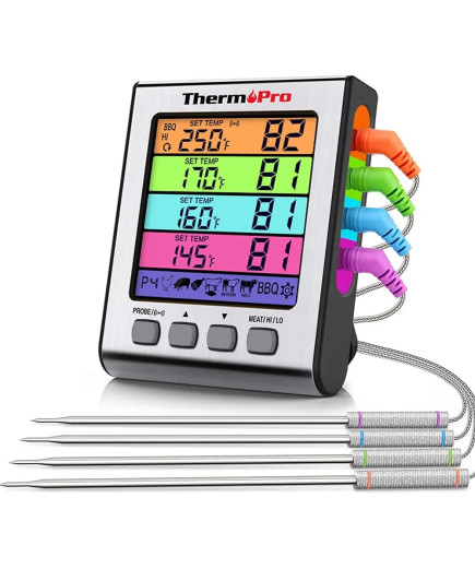 Термометр чотирьохканальний для м'яса Thermopro TP17H (-10C до +300C) з таймером та магнітом