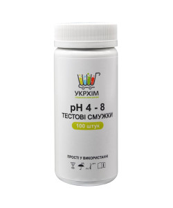 Індикаторні смужки на pH 4-8 (100 шт.) UKRHIM TS-PH8-100