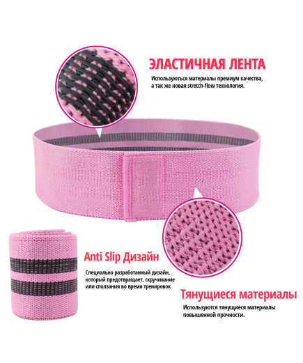 Фітнес гумки тканинні ( Набір з 3) Way4You Elite Set