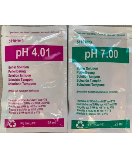 Набір саше з калібрувальними розчинами для pH-метрів XS Set CAL pH BIS SACHET 25 ml (1x25 мл pH4 + 1x25 мл pH7