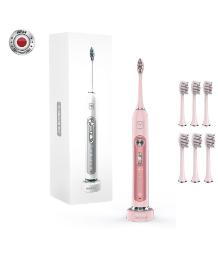 УЛЬТРАЗВУКОВА ЗУБНА ЩІТКА PROBRUSH 9.0 (ULTASONIC) FUCHSIA + НАСАДКИ FUCHSIA (6 ШТУК) (Японія)