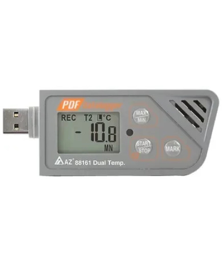 Логгер температури (USB, 2 каналу, з виносним зондом) AZ-88161