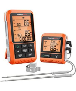 Бездротовий двоканальний термометр (до 150 м) ThermoPro TP826 (-10..+300°C) з таймером та 7 режимами для м'яса