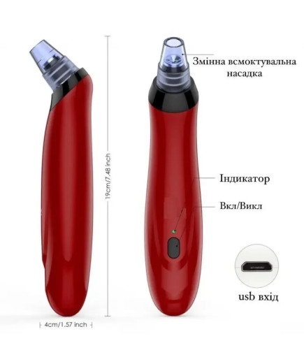 Вакуумний очисник пор для обличчя Comedones XL008S, Польща