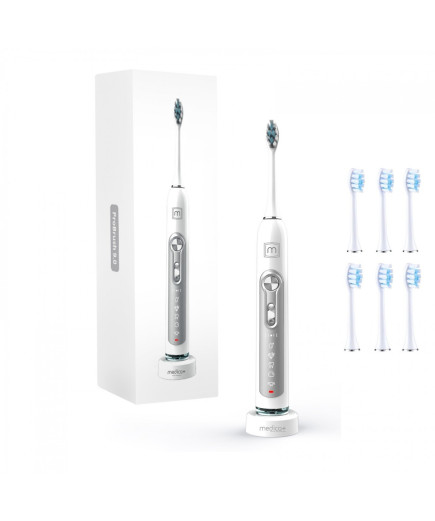 УЛЬТРАЗВУКОВА ЗУБНА ЩІТКА PROBRUSH 9.0 (ULTASONIC) + НАСАДКИ (6 ШТУК) біла/чорна