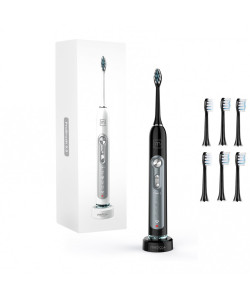 УЛЬТРАЗВУКОВА ЗУБНА ЩІТКА PROBRUSH 9.0 (ULTASONIC) + НАСАДКИ (6 ШТУК) біла/чорна