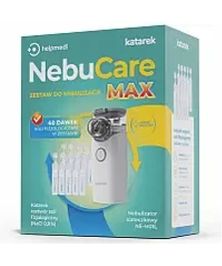 Інгалятор МЕШ ультразвуковий Helpmedi NebuCare для дітей і дорослих + 40 ампул фізіологічного розчину