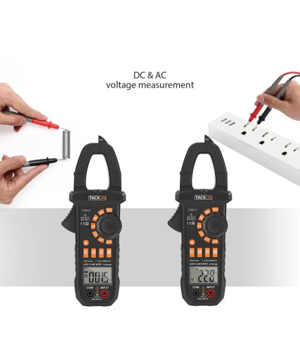 Струмовимірювальні кліщі TACKLIFE CM01A (AC/DC) з функцією NCV і ліхтариком