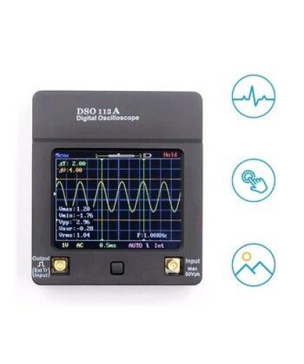 Портативний осцилограф з сенсорним TFT екраном 2.4" (2MHz, 2мВ/Справ, 5Msp, 1 канал.) JYETECH DSO112A + щуп