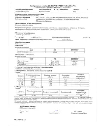 Дозиметр METRINCO R600UA (зі свідченням про метрологічне калібрування ISO 17025)