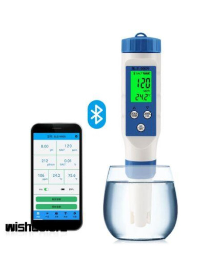 Комбінований вимірювач PH/TDS/ЄС/Salinity/Temp метр BLE-9909
