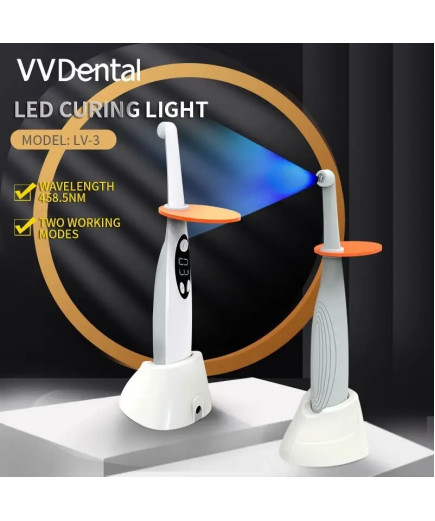 Лампа фотополімерна бездротова стоматологічна iLed VV Dental LV3 (1000-2200 мВт/см2) на підставці