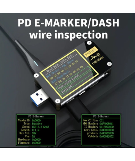 USB тестер FNIRSI FNB48S (без Bluetooth) PD QC тригер протокол швидкої зарядки