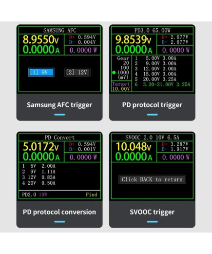 USB тестер FNIRSI FNB48S (без Bluetooth) PD QC тригер протокол швидкої зарядки
