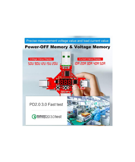 QC2.0/3.0 + PD 2.0/3.0 Тригер 5 V 9 V 12 V 15 V 20 V 2 в 1 USB Trigger PQ30 Tester Led