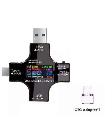 USB-тестер Atorch (TYPE-C, Micro USB) 3,60-32,0 V; 0-150.0W; 0-99999 mAh c Bluetooth