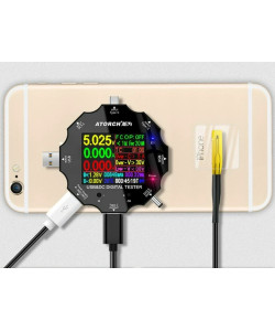 USB Тестер ATORCH UD18 — 18 в 1 (DC: 3,6V-32V, I: 0-5,1A, 0-99999Ah, 0-99999Wh) з Bluetooth (Android та iOS)