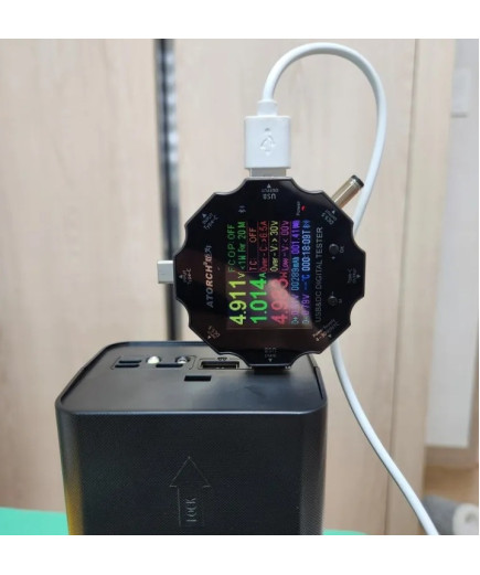 USB Тестер ATORCH UD18 — 18 в 1 (DC: 3,6V-32V, I: 0-5,1A, 0-99999Ah, 0-99999Wh) з Bluetooth (Android та iOS)