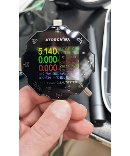 USB Тестер ATORCH UD18 — 18 в 1 (DC: 3,6V-32V, I: 0-5,1A, 0-99999Ah, 0-99999Wh) з Bluetooth (Android та iOS)