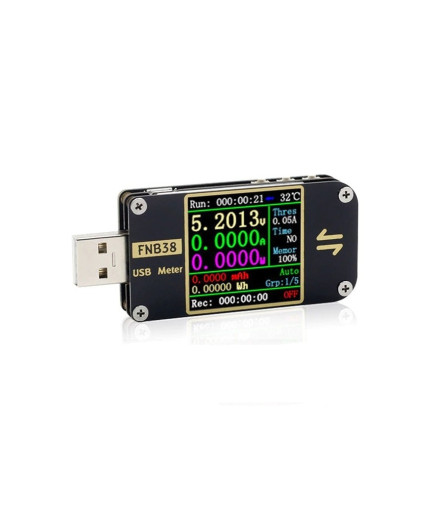 USB-тестер FNIRSI FNB38 (4 - 24 V; 0 - 5 А; 0-9999 мА·год) з функцією тригера