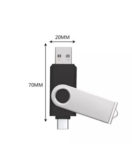 USB накопичувач 2.0 на 64 ГБ з USB та Type-C