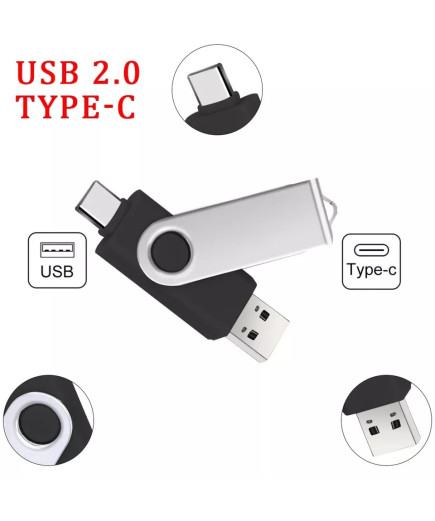 USB накопичувач 2.0 на 64 ГБ з USB та Type-C