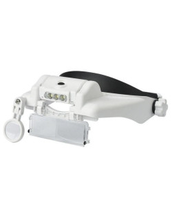 Налобна бінокулярна лупа Magnifier MG81000SC (1,5х-11,5х) з LED-підсвіткою й акумулятором