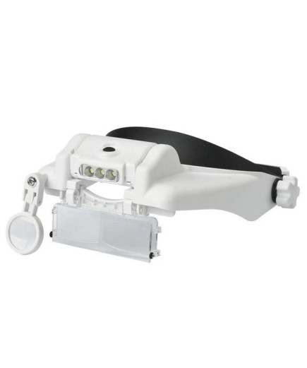 Налобна бінокулярна лупа Magnifier MG81000SC (1,5х-11,5х) з LED-підсвіткою й акумулятором