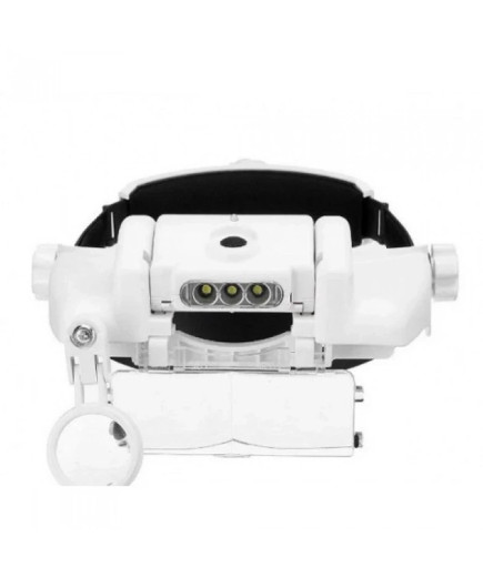 Налобна бінокулярна лупа Magnifier MG81000SC (1,5х-11,5х) з LED-підсвіткою й акумулятором