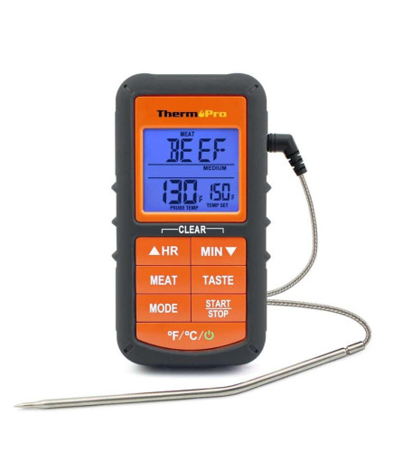 Термометр кухонний ThermoPro TP-06B (від -10 до +300 °C) з виносним датчиком. Прогумований корпус