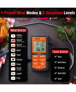 Термометр кухонний ThermoPro TP-06B (від -10 до +300 °C) з виносним датчиком. Прогумований корпус