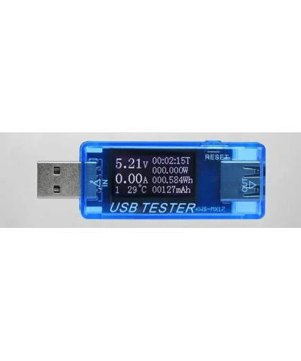 USB Тестер KWS-MX17 (вольтметр, амперметр, тестер ємності акумуляторів, потужності та температури)
