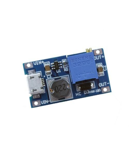 Підвищувальний перетворювач напруги DC-DC MT3608 (HW-183) до 28 В з MicroUSB вх