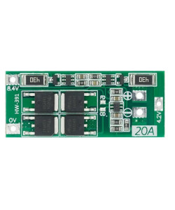 Плата BMS 2S 20A 7,4V (8,4V) HW-391 для Li-Ion акумуляторів (контролер заряду/розряджання) з балансуванням
