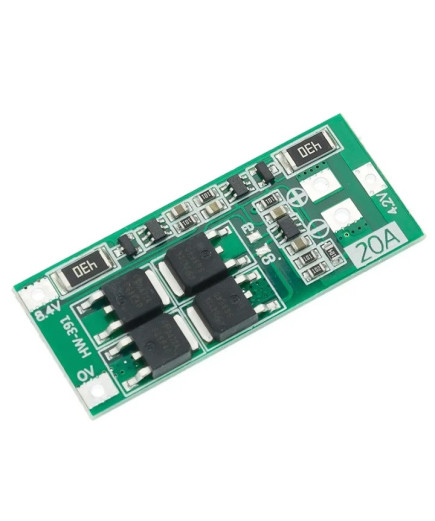 Плата BMS 2S 20A 7,4V (8,4V) HW-391 для Li-Ion акумуляторів (контролер заряду/розряджання) з балансуванням