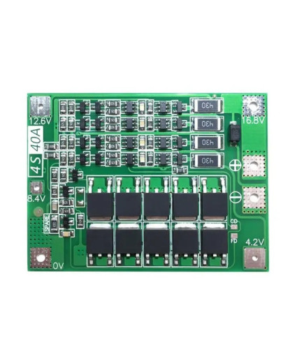 Плата захисту BMS 4S 40A 14,8В (16,8В) для Li-Ion акумуляторів (контролер заряду/розряджання) з балансуванням